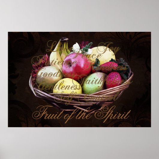 Poster Fruit de l'Esprit, Panier Brown peint (Devant)