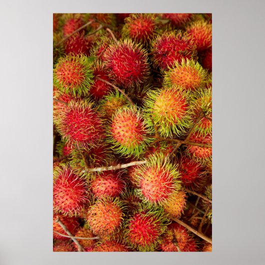 Poster Fruit de Rambutan au marché de Can Duoc (Devant)