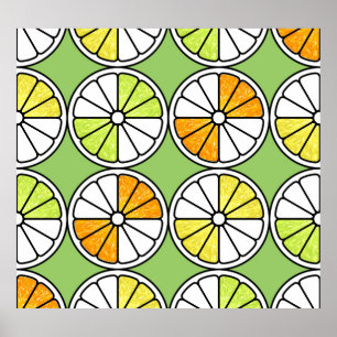 Poster Fruit De Tranches D'Agrumes, Été Sans Fruit.