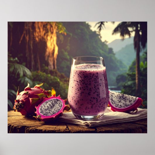 POSTER FRUIT DU DRAGON - PITAHAYA - FRUITS EXOTIQUES (Devant)