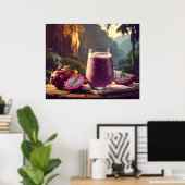 POSTER FRUIT DU DRAGON - PITAHAYA - FRUITS EXOTIQUES (Bureau à domicile)