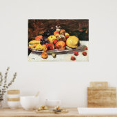 Poster Fruit encore vie sur une couverture blanche par Le (Cuisine)