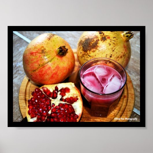 Poster Fruit et jus de grenade (Devant)