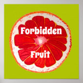 Poster Fruit interdit slogan Pop art pamplemousse rose (Devant)