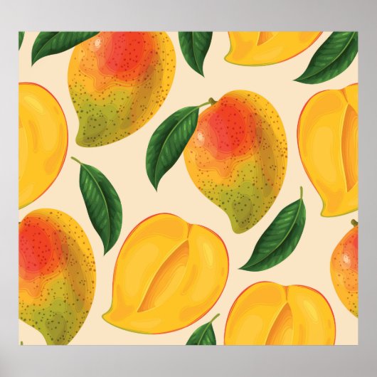 Poster Fruit Mango Motif sans joint (Devant)