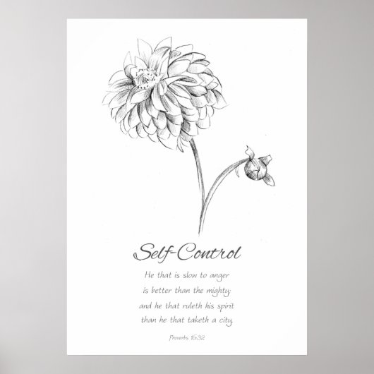 Poster Fruit of the Spirit Proverbs 16:32 Scripture  (Devant)