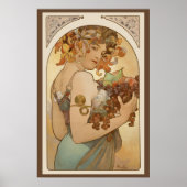 Poster Fruit par Alphonse Mucha, Art Nouveau vintage (Devant)