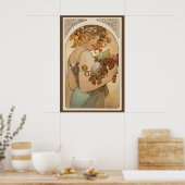 Poster Fruit par Alphonse Mucha, Art Nouveau vintage (Cuisine)