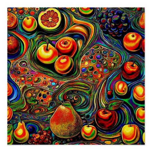 Poster Fruit psychédélique 1 (Devant)
