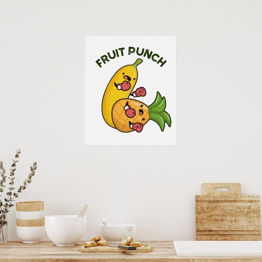 Poster Fruit Punch Drôle Boisson Pun (Cuisine)