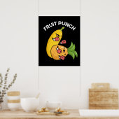 Poster Fruit Punch Drôle Boisson Pun Dark BG (Cuisine)