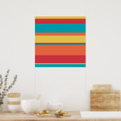 Poster Fruit Tropical Tonal Stripes (Cuisine)