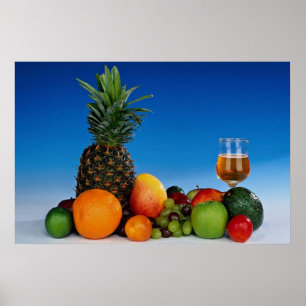 Poster Fruit varieties and juice