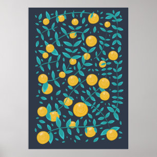 Poster Fruit vintage orange