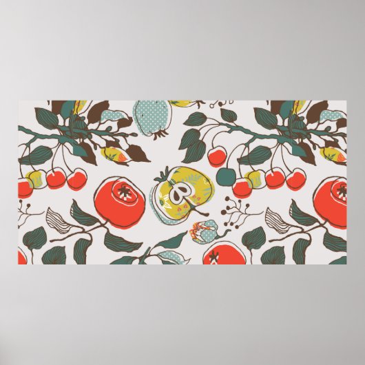 Poster fruits assortis. motif sans soudure (Devant)