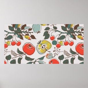 Poster fruits assortis. motif transparent