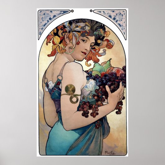 Poster Fruits d'Alfons Mucha 1897 (Devant)