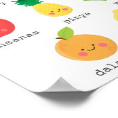 Poster Fruits dans l'affiche d'apprentissage pour enfants (Coin)