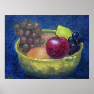 Poster Fruits dans un bol de laiton