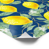 POSTER FRUITS DE CITRON DANS UN BLEU CAMPAGNARD (Coin)