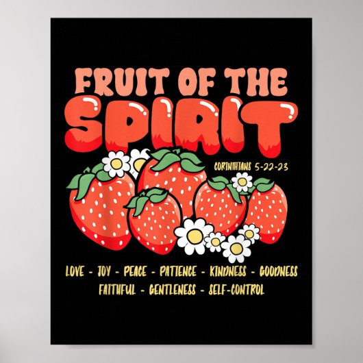 Poster Fruits de l'Esprit Foi chrétienne Verset de la Bib (Devant)