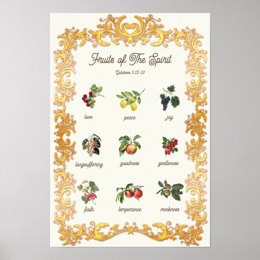 Poster Fruits de l'Esprit Galates Bible Verse (Devant)