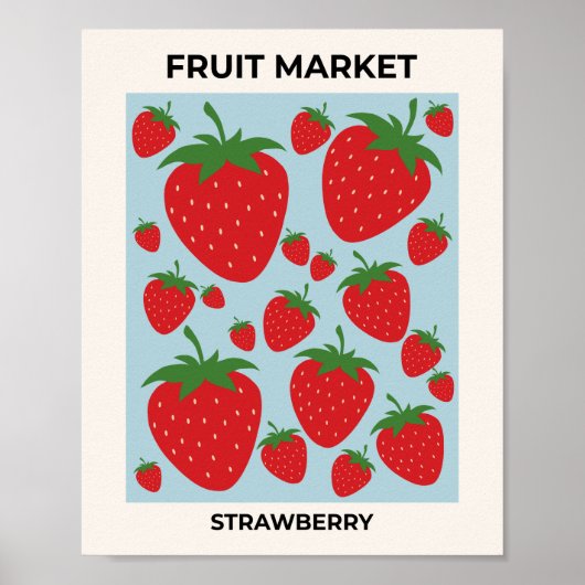 Poster Fruits de marché Fruit moderne Fruit Art bleu (Devant)
