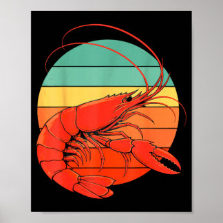 Poster Fruits de mer cajun écrevisses vintage