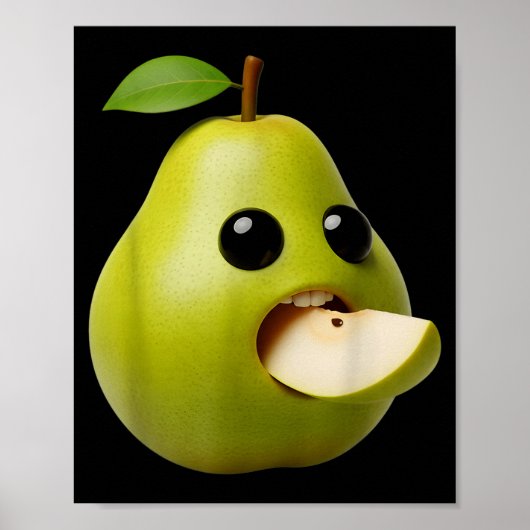Poster Fruits de niche Funny Pear Meme Brainrot Surréalis (Devant)