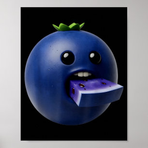 Poster Fruits de niche Mème de myrtille drôle Surréalisme