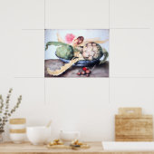 POSTER FRUITS DE SAISON 4- ARTICHAUTS, ROSE & FRAISES (Cuisine)