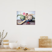 POSTER FRUITS DE SAISON 4- ARTICHOKES, ROSE & FRAISES (Cuisine)