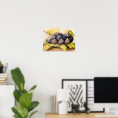 POSTER FRUITS DE SAISON / ASSIETTE DE FIGUES ET FEUILLES (Bureau à domicile)