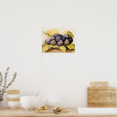 POSTER FRUITS DE SAISON / ASSIETTE DE FIGUES ET FEUILLES (Cuisine)