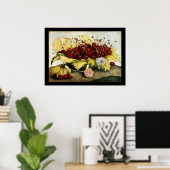 POSTER FRUITS DE SAISON / CERISES ET ŒILLETS (Bureau à domicile)