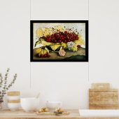POSTER FRUITS DE SAISON / CERISES ET ŒILLETS (Cuisine)