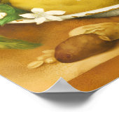 POSTER FRUITS DE SAISON CITRONS ET FLEURS BLANCHES (Coin)