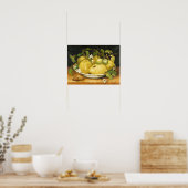 POSTER FRUITS DE SAISON CITRONS ET FLEURS BLANCHES (Cuisine)