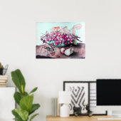 POSTER FRUITS DE SAISON / FRAISES ET POIRES (Bureau à domicile)
