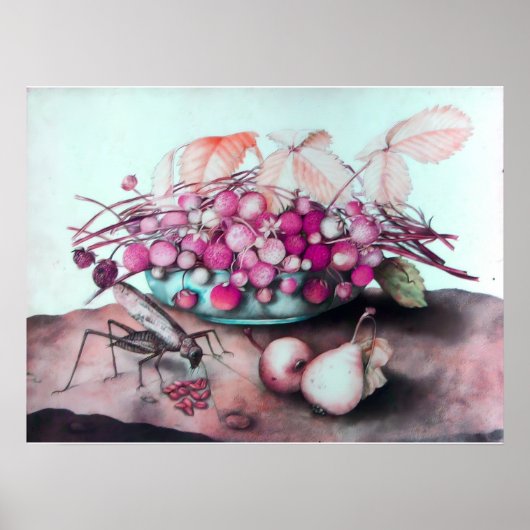 POSTER FRUITS DE SAISON / FRAISES ET POIRES (Devant)