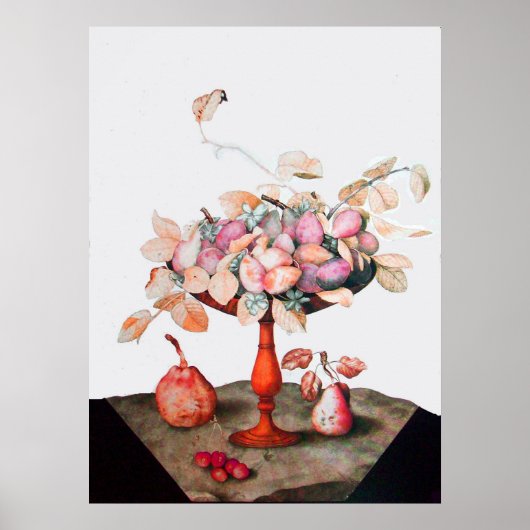 POSTER FRUITS DE SAISON / JASMINES ET PRUNES (Devant)