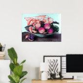 POSTER FRUITS DE SAISON / PÊCHES ET PRUNES (Bureau à domicile)