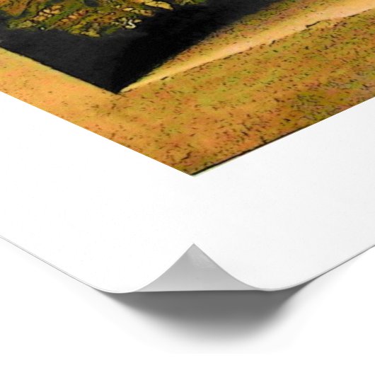 Poster FRUITS DE SAISON -PROSPÉRITÉ jaune brun blanc (Coin)