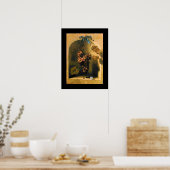 Poster FRUITS DE SAISON -PROSPÉRITÉ jaune brun noir (Cuisine)