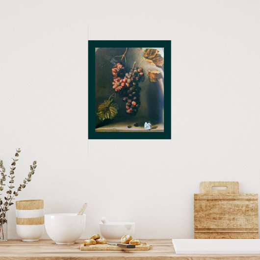 Poster FRUITS DE SAISON -PROSPÉRITÉ jaune brun vert (Cuisine)