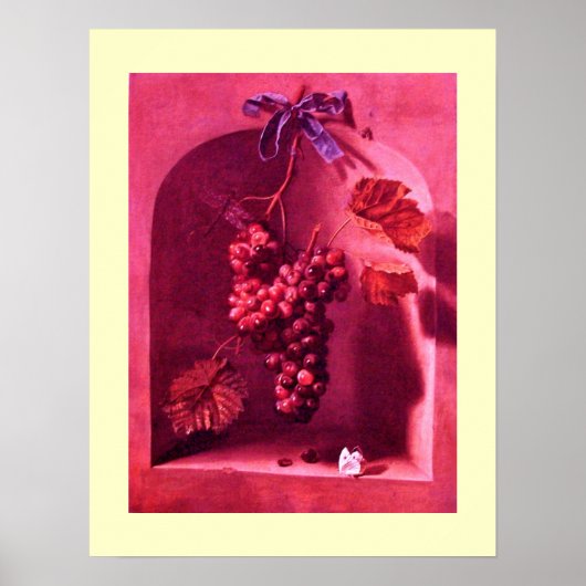 Poster FRUITS DE SAISON -PROSPÉRITÉ rose crème rouge anti (Devant)