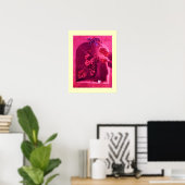 Poster FRUITS DE SAISON -PROSPÉRITÉ rose crème rouge anti (Bureau à domicile)