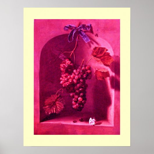 Poster FRUITS DE SAISON -PROSPÉRITÉ rose crème rouge anti (Devant)