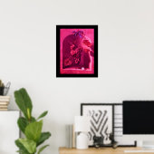 Poster FRUITS DE SAISON -PROSPÉRITÉ rose rouge violet (Bureau à domicile)