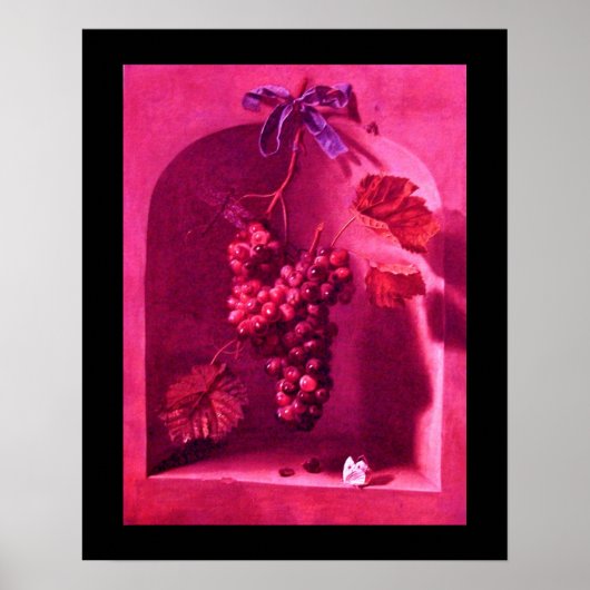 Poster FRUITS DE SAISON -PROSPÉRITÉ rose rouge violet (Devant)